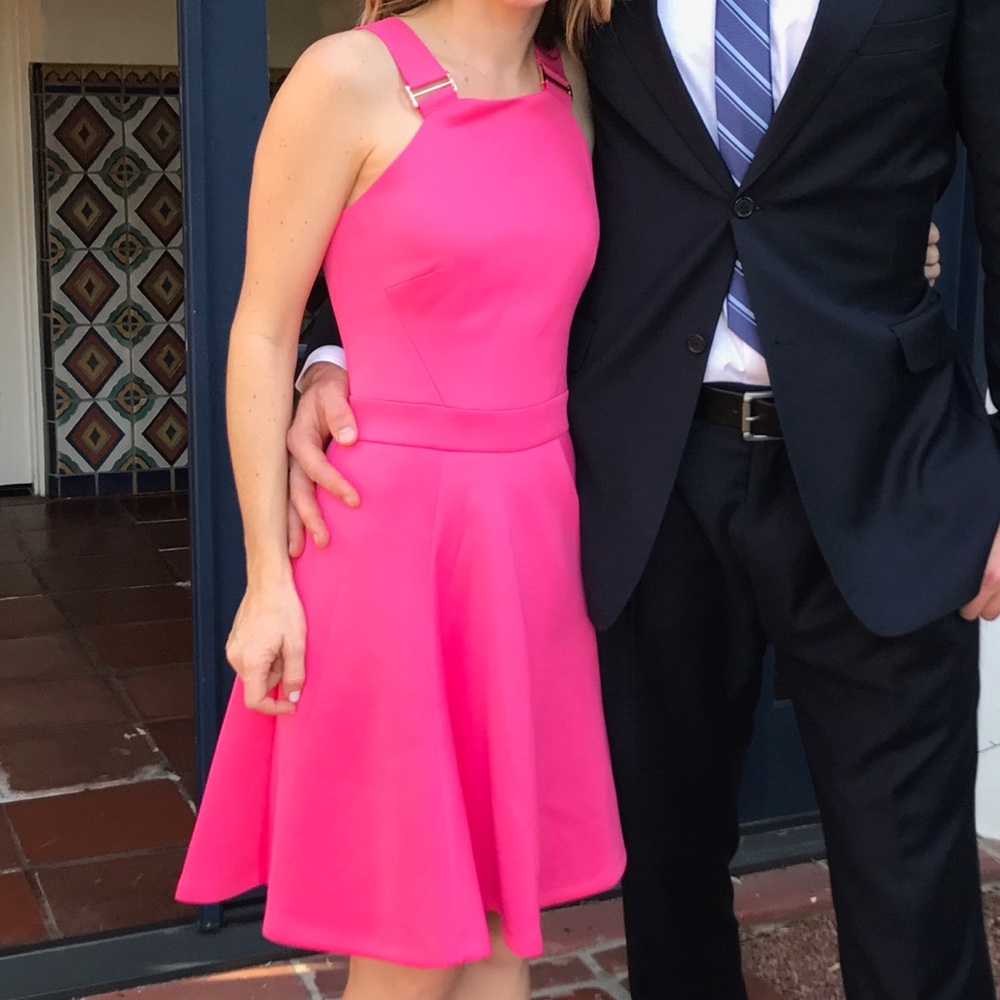 Ted Baker London Jaimie Buckle Fuchsia Dress | Size 0